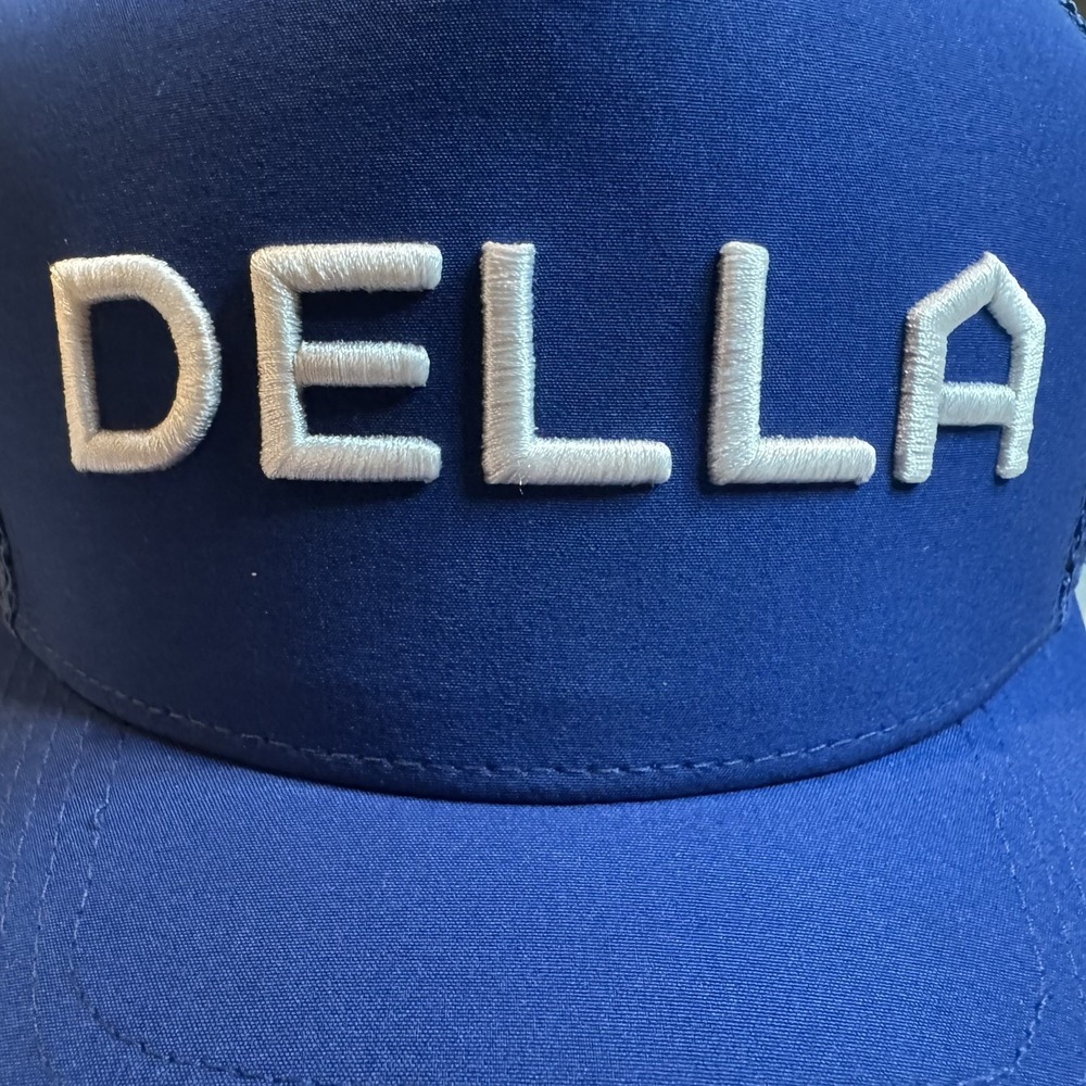 Blue SnapBack trucker hat  "Della" print. One size fits all. Gorpcore - Picture 5 of 6